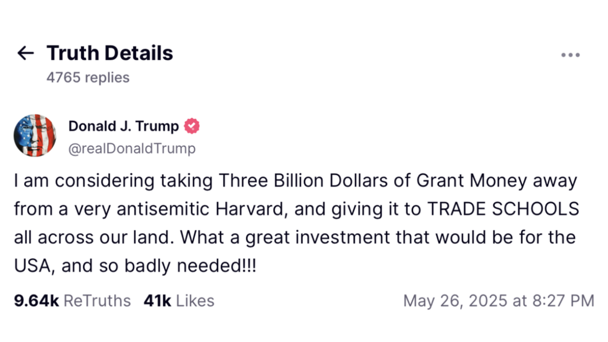 Harvard oder Berufsschule? Donald Trump fordert die Elite-Universität heraus.