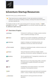 B2venture Startup Resources